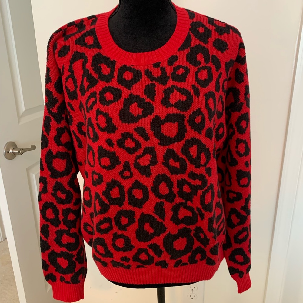 BCBG animal print sweater (size large)